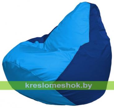 Кресло-мешок Груша Макси Г2.1-273 (основа синяя, вставка голубая)