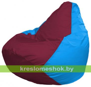 Кресло-мешок Груша Макси Г2.1-310 (основа голубая, вставка бордовая)