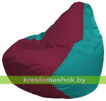 Кресло-мешок Груша Макси Г2.1-311 (основа бирюзовая, вставка бордовая)