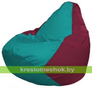 Кресло-мешок Груша Макси Г2.1-314 (основа бордовая, вставка бирюзовая)