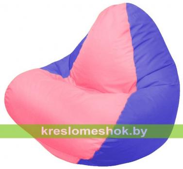 Кресло мешок RELAX Г4.1-044 (основа синяя тёмная, вставка розовая)