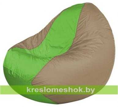 Кресло мешок Classic К2.1-31 (основа бежевая тёмная, вставка салатовая)
