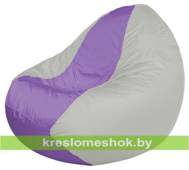 Кресло мешок Classic К2.1-40 (основа белая, вставка сиреневая)