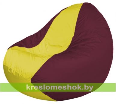 Кресло мешок Classic К2.1-44 (основа бордовая, вставка жёлтая)