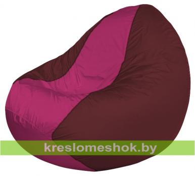 Кресло мешок Classic К2.1-46 (основа бордовая, вставка фуксия)