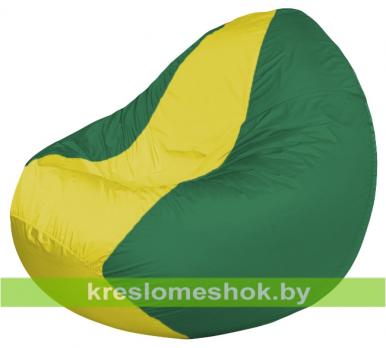 Кресло мешок Classic К2.1-60 (основа зелёная, вставка жёлтая)