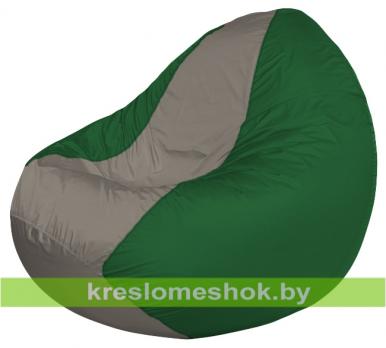 Кресло мешок Classic К2.1-61 (основа зелёная, вставка серая)