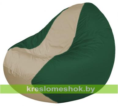 Кресло мешок Classic К2.1-62 (основа зелёная тёмная, вставка бежевая)