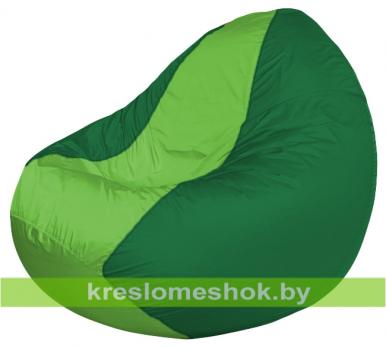 Кресло мешок Classic К2.1-63 (основа зелёная, вставка салатовая)