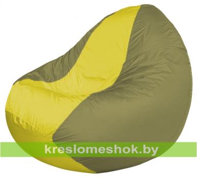 Кресло мешок Classic К2.1-68 (основа оливковая, вставка жёлтая)