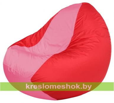 Кресло мешок Classic К2.1-77 (основа красная, вставка розовая)