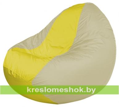 Кресло мешок Classic К2.1-81 (основа бежевая, вставка жёлтая)