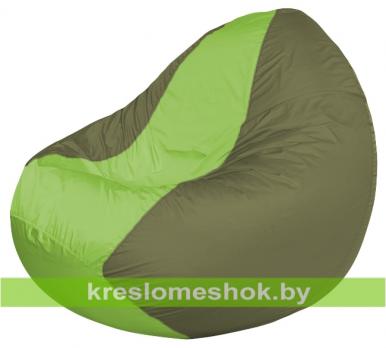 Кресло мешок Classic К2.1-110 (основа оливковая тёмная, вставка салатовая)
