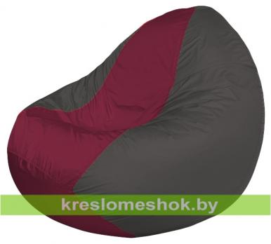 Кресло мешок Classic К2.1-112 (основа серая тёмная, вставка бордовая)