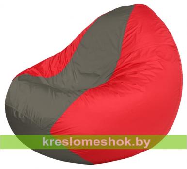 Кресло мешок Classic К2.1-118 (основа красная, вставка серая тёмная)