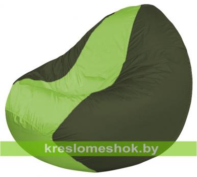 Кресло мешок Classic К2.1-125 (основа зелёная тёмная, вставка салатовая)