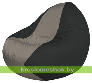 Кресло мешок Classic К2.1-130 (основа чёрная, вставка серая тёмная)