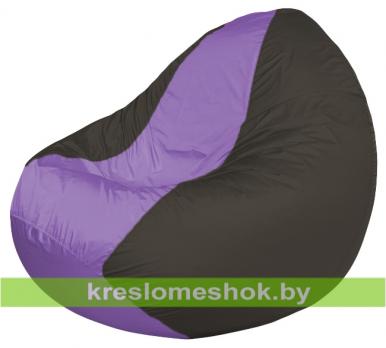 Кресло мешок Classic К2.1-132 (основа чёрная, вставка сиреневая)