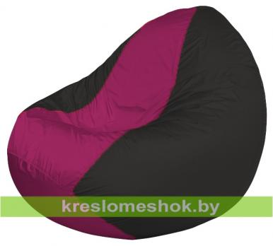 Кресло мешок Classic К2.1-133 (основа чёрная, вставка фуксия)