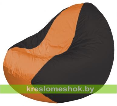 Кресло мешок Classic К2.1-134 (основа чёрная, вставка оранжевая)