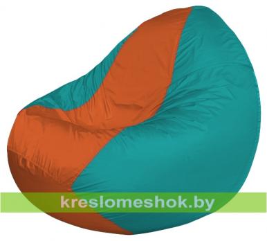 Кресло мешок Classic К2.1-142 (основа бирюзовая, вставка оранжевая)