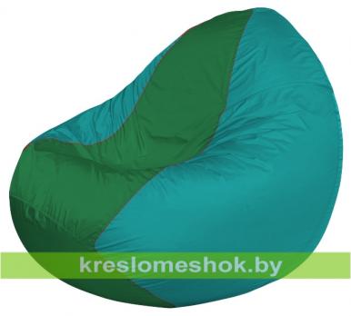 Кресло мешок Classic К2.1-145 (основа бирюзовая, вставка зелёная)
