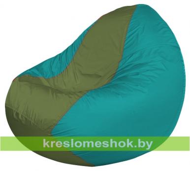 Кресло мешок Classic К2.1-146 (основа бирюзовая, вставка оливковая)