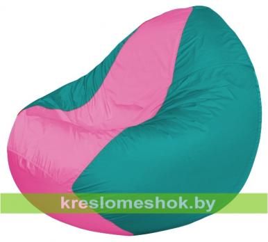 Кресло мешок Classic К2.1-147 (основа бирюзовая, вставка розовая)