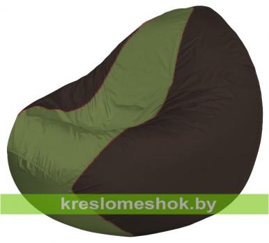Кресло мешок Classic К2.1-150 (основа коричневая, вставка оливковая)