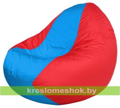 Кресло мешок Classic К2.1-153 (основа красная, вставка голубая)