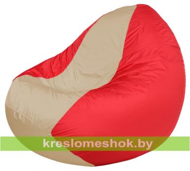Кресло мешок Classic К2.1-154 (основа красная, вставка бежевая)