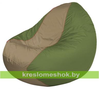 Кресло мешок Classic К2.1-155 (основа оливковая, вставка бежевая тёмная)