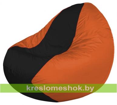 Кресло мешок Classic К2.1-165 (основа оранжевая, вставка чёрная)