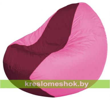 Кресло мешок Classic К2.1-166 (основа розовая, вставка бордовая)