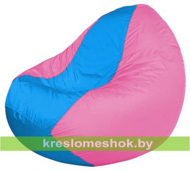 Кресло мешок Classic К2.1-167 (основа розовая, вставка голубая)