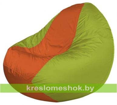Кресло мешок Classic К2.1-177 (основа салатовая, вставка оранжевая)