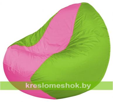 Кресло мешок Classic К2.1-178 (основа салатовая, вставка розовая)
