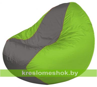 Кресло мешок Classic К2.1-180 (основа салатовая, вставка серая)