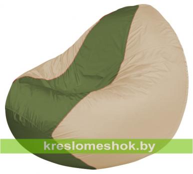Кресло мешок Classic К2.1-187 (основа бежевая, вставка оливковая)