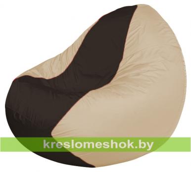 Кресло мешок Classic К2.1-191 (основа бежевая, вставка коричневая)