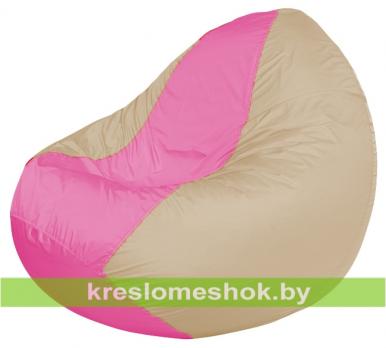 Кресло мешок Classic К2.1-192 (основа бежевая, вставка розовая)