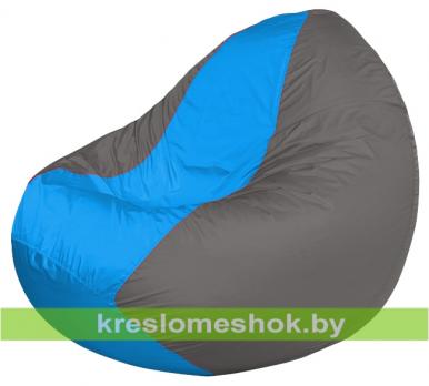 Кресло мешок Classic К2.1-194 (основа серая тёмная, вставка голубая)