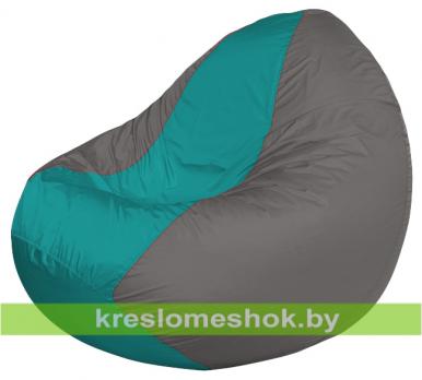 Кресло мешок Classic К2.1-198 (основа серая, вставка бирюзовая)
