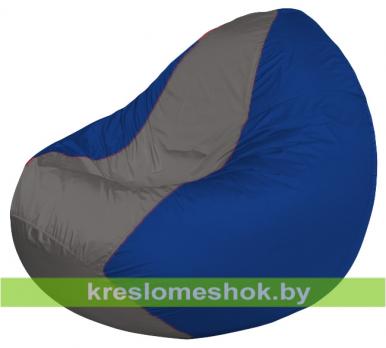 Кресло мешок Classic К2.1-207 (основа синяя, вставка серая тёмная)