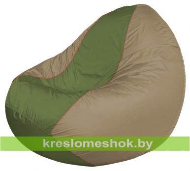 Кресло мешок Classic К2.1-214 (основа бежевая тёмная, вставка оливковая)