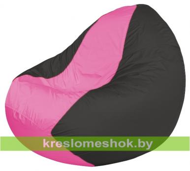 Кресло мешок Classic К2.1-223 (основа серая тёмная, вставка розовая)