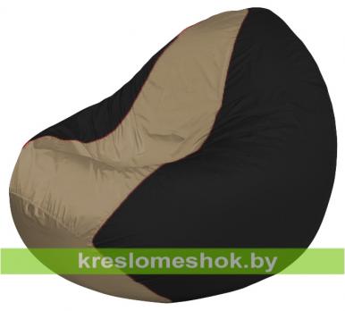 Кресло мешок Classic К2.1-241 (основа чёрная, вставка бежевая)