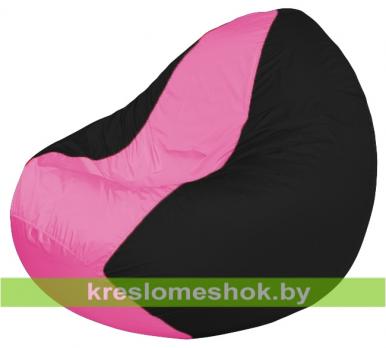 Кресло мешок Classic К2.1-243 (основа чёрная, вставка розовая)