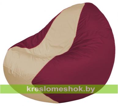 Кресло мешок Classic К2.1-249 (основа бордовая, вставка бежевая)