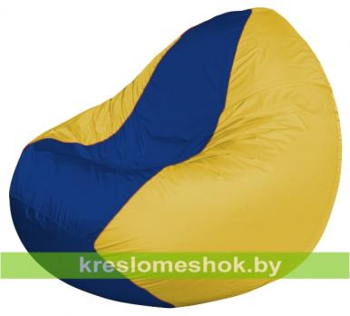 Кресло мешок Classic К2.1-259 (основа жёлтая, вставка синяя)